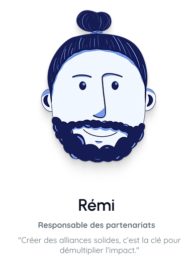 Portrait graphique de Rémi, membre de Waters Matters, une entreprise à impact solidaire et environnementale